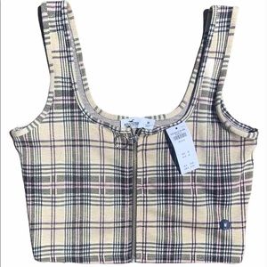 Hollister Plaid Crop Top - size medium